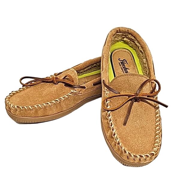 Florsheim Shoe Co Men's Cozzy Leather Moccasin House Slippers Size 8W - Picture 1 of 10
